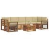 vidaXL Set di divani da esterno con cuscino 8 pcs Naturale e Beige