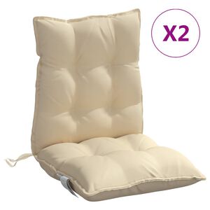 vidaXL Cuscini per Sedia Schienale Basso 2 pz Beige in Tessuto Oxford