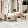vidaXL Set Divano da Giardino 8 pz con Cuscini Beige in Polyrattan
