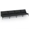 vidaXL Set Divani da Giardino 4 pz con Cuscini Polyrattan Grigio Scuro