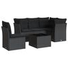 vidaXL Set Divano da Giardino 6 pz con Cuscini Nero in Polyrattan