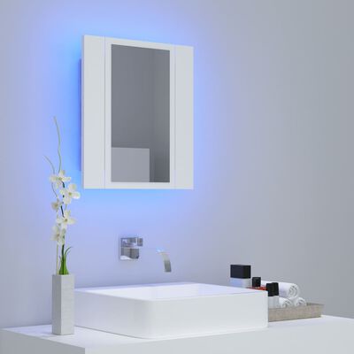 vidaXL Specchio da Bagno con LED Bianco 40x12x45 cm in Acrilico