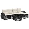 vidaXL Set Divano da Giardino 6 pz Nero e Bianco Crema polyrattan