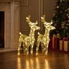 vidaXL Renne di Natale 2 pz Bianco Caldo 80 LED in Acrilico