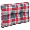 vidaXL Cuscino per Pallet a Quadri Rossi 50x40x12 cm in Tessuto