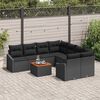 vidaXL Set Divano da Giardino 9 pcs Nero