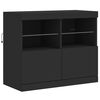 vidaXL Credenza con Luci LED Nera 81x37x67 cm