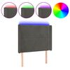 vidaXL Testiera a LED Grigio Scuro 103x16x118/128cm in Velluto