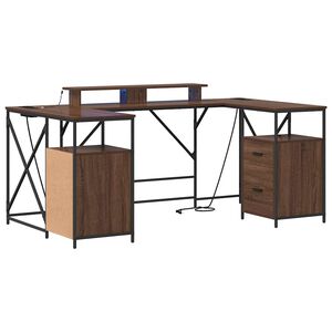 vidaXL Scrivania Rovere Marrone Legno ingegnerizzato