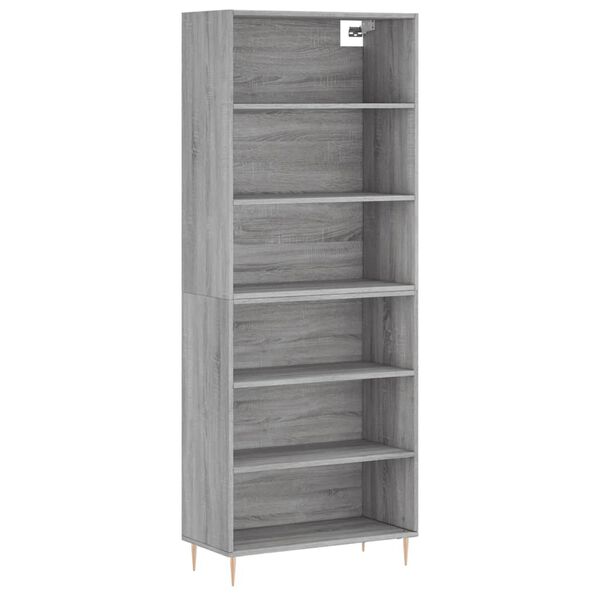 vidaXL Credenza Grigio Sonoma 69,5x32,5x180 cm Legno Multistrato