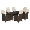 vidaXL Set da Pranzo da Giardino 9pz con Cuscini Marrone in Polyrattan