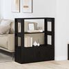 vidaXL Credenza Rovere nero 30 x 80 x 90 cm Legno multistrato