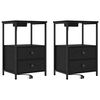 vidaXL Armadio da Notte 2 pz Rovere Nero 40 x 31 x 60 cm