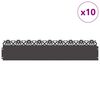 vidaXL Bordure per prato 10 pcs Nero 103 x 0,05 x 22 cm Acciaio