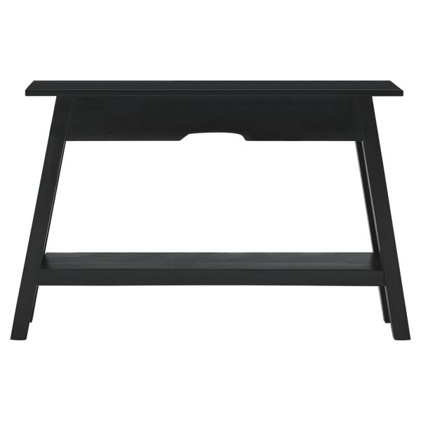 vidaXL Tavolo Consolle Nero 110x30x75 cm in Legno Massello di Mogano