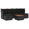 vidaXL Set Divani da Giardino con Cuscini 7pz Nero Polyrattan
