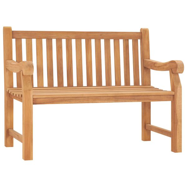 vidaXL Panca da Giardino con Cuscino 120 cm Legno Massello di Teak