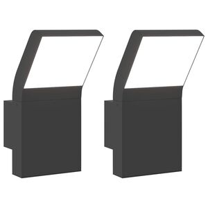 vidaXL Applique per Esterni con LED 2 pz Nere Alluminio Pressofuso