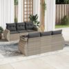 vidaXL Set Divani da Giardino 7pz con Cuscini Grigio Chiaro Polyrattan