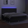 vidaXL Letto a Molle Materasso e LED Nero 200x200cm in Tessuto