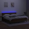 vidaXL Letto a Molle Materasso e LED MarroneScuro 180x200cm in Tessuto