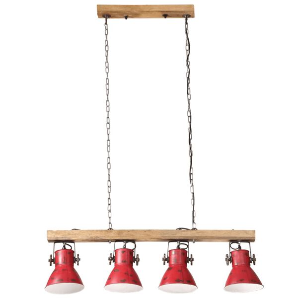 vidaXL Lampada da Soffitto 25 W Rosso Anticato 90x24x111 cm E27