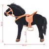 vidaXL Cavallo in Peluche in Piedi Nero