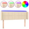 vidaXL Testiera a LED Crema 147x16x78/88 cm in Tessuto