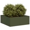 vidaXL Fioriera Verde Oliva 80x80x30 cm in Acciaio