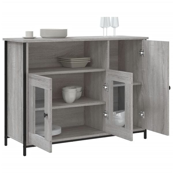 vidaXL Credenza Grigio Sonoma 100x35x75 cm in Legno Multistrato