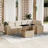 vidaXL Set Divano da Giardino 6 pz con Cuscini Beige in Polyrattan