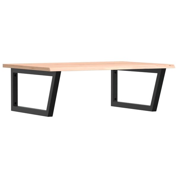 vidaXL Ripiano a Parete per Lavabo in Acciaio e Massello di Rovere