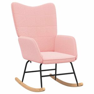 vidaXL Sedia a dondolo Rosa Tessuto Sherpa