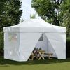 vidaXL Gazebo Professionale Pieghevole 4 Pareti 280x410x315 cm Acciaio Bianco