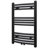 vidaXL Radiatore Centrale Portasciugamano Curvo Nero 500 x 764 mm