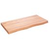 vidaXL Piano Bagno Marrone 100x50x(2-6) cm Legno Massello Trattato
