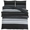 vidaXL Set Copripiumino Strisce Nere 260x240 cm in Cotone
