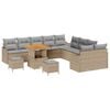 vidaXL Set Divano da Giardino 13 pcs Beige polyrattan