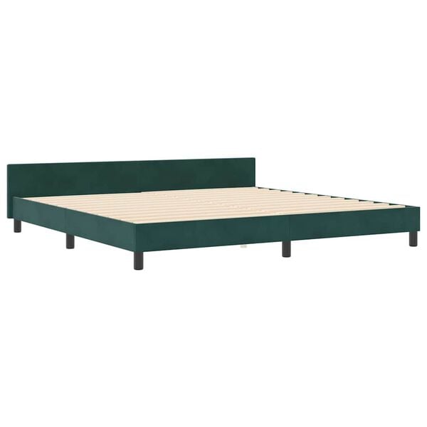 vidaXL Letto a molle con testiera Verde Scuro 200 x 200 cm Velluto