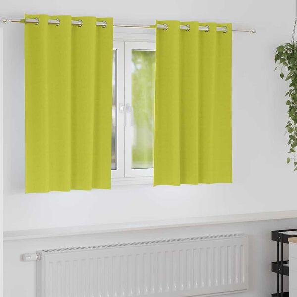 vidaXL Tende Blackout con Anelli 2 pcs Verde 140 x 140 cm Poliestere