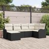 vidaXL Set Divano da Giardino 6 pcs Nero polyrattan