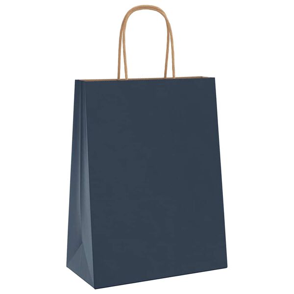 vidaXL Sacchetti di Carta 50 pz con Manici Blu 21x11x28 cm