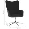 vidaXL Sedia Relax con Sgabello Nera in Velluto e PVC