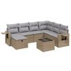 vidaXL Set Divano da Giardino 8 pz con Cuscini Beige Misto Polyrattan