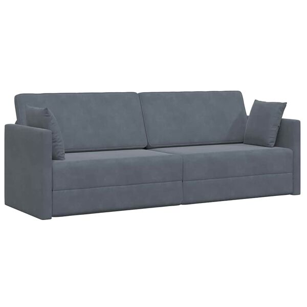 vidaXL Divano-letto da pavimento Grigio scuro 213 x 70 x 77 cm Velluto