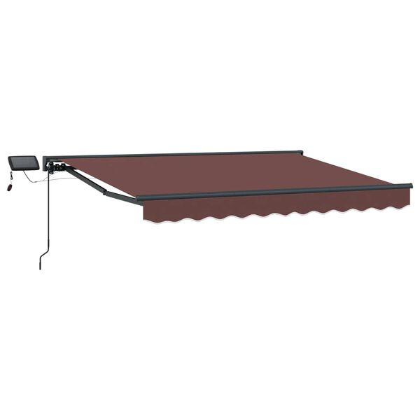 vidaXL Cornice per Tenda Manuale con LED Marrone 3 x 2,5 m