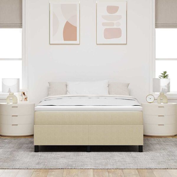 vidaXL Letto a molle Grigio chiaro e bianco 140 x 190 cm