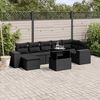 vidaXL Set Divani da Giardino con Cuscini 8 pz Nero in Polyrattan