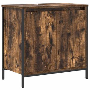 vidaXL Mobile Lavabo da Bagno Rovere Fumo 60x34,5x60 cm