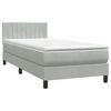 vidaXL Giroletto a Molle con Materasso Grigio Chiaro 100x220cm Velluto